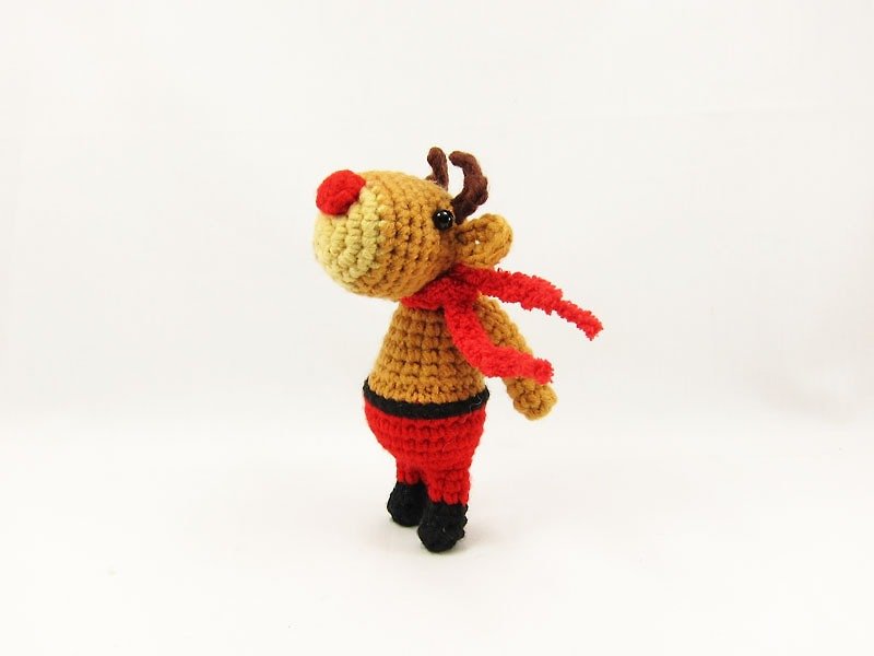 Red Nose Elk - Keyring - Christmas - Keychains - Polyester Brown