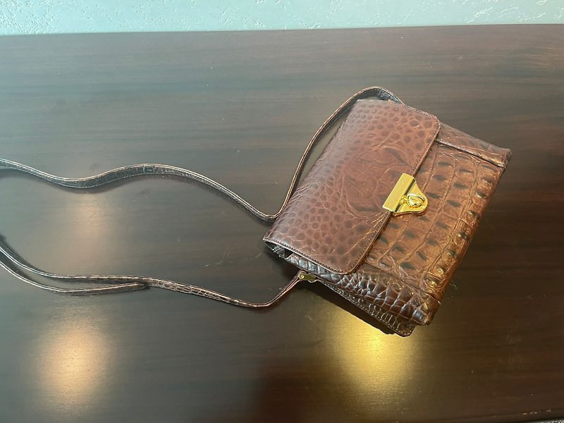 HIROKO KOSHINO cowhide shoulder bag - Messenger Bags & Sling Bags - Genuine Leather Brown