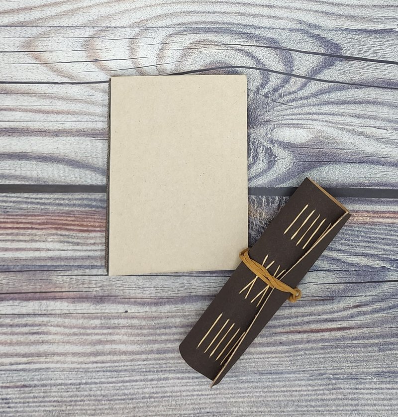 Refillable Minimal Stitching Journal - Retro Brown - 筆記本/手帳 - 其他材質 