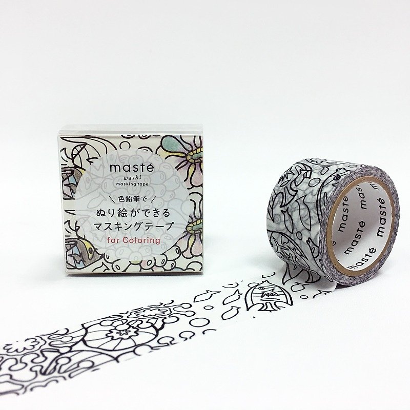 maste Masking Tape for Coloring【Animal (MST-ZC02-A)】 - Washi Tape - Paper Black