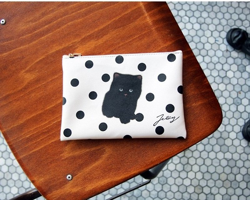 Jetoy, Sweet Cat Lightweight Cosmetic Bag_Bebe ~J1605901 - กระเป๋าเครื่องสำอาง - วัสดุอื่นๆ ขาว