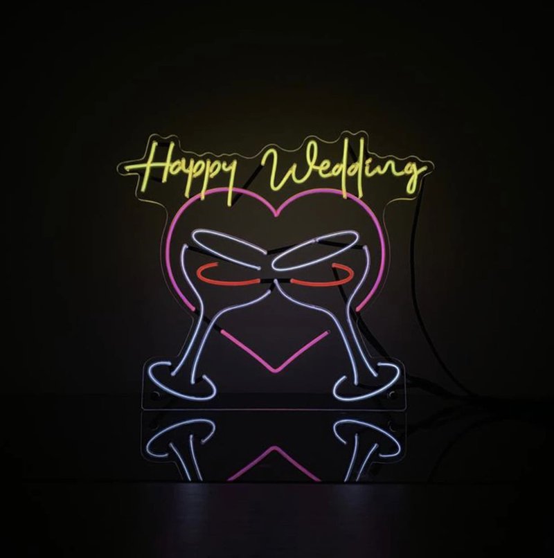 Happy Wedding丨幼線霓虹燈牌丨EL009丨AMAZING NEON - 燈具/燈飾 - 壓克力 多色
