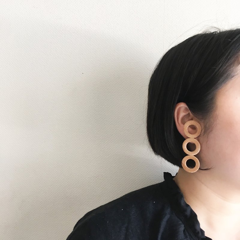 mitsumaru earring ear - Earrings & Clip-ons - Wood Khaki