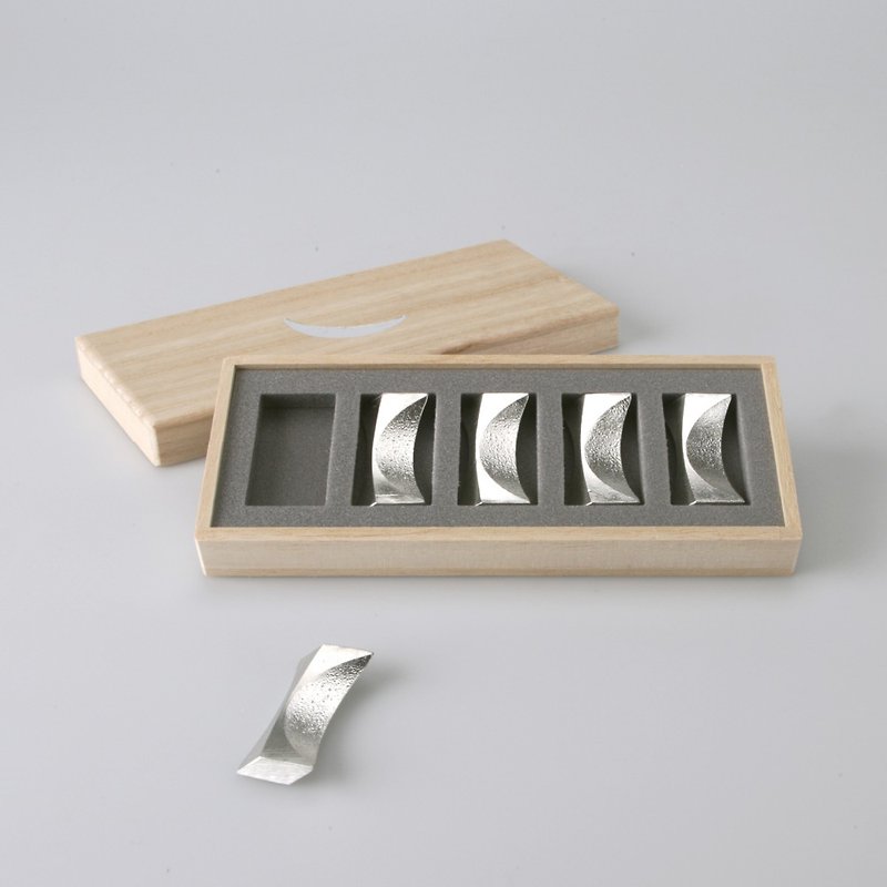 Chopstick Rest - moon - set of 5 - Chopsticks - Other Metals Silver