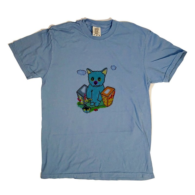 喵吉拉玩車車 T - shirt - 女 T 恤 - 棉．麻 多色