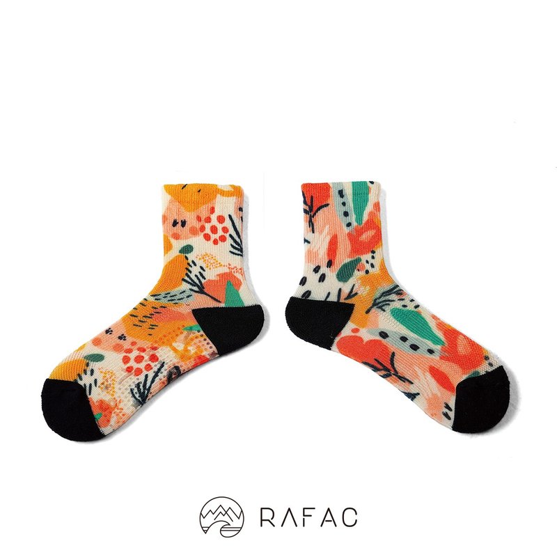 快速出貨 #RAFAC 時髦運動中筒童襪 _ 足跡 - 襪子 - 環保材質 