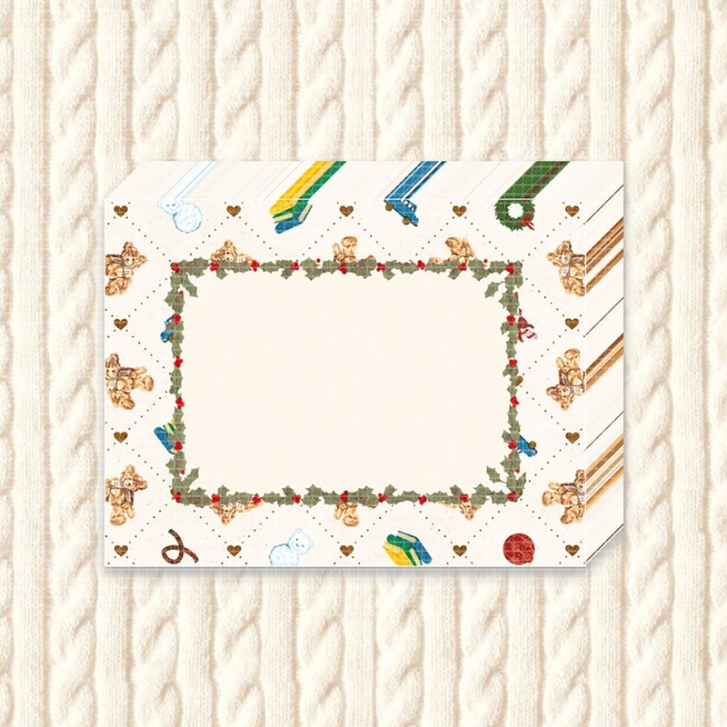 ふんわり テディベア ミニメモ - 付箋・ポストイット - 紙 