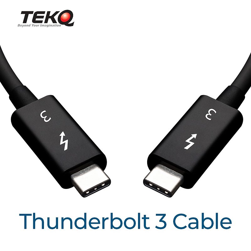 TEKQ Thunderbolt 3 Type-c 連接傳輸線 50-70cm - 行動電源/充電線 - 其他材質 黑色