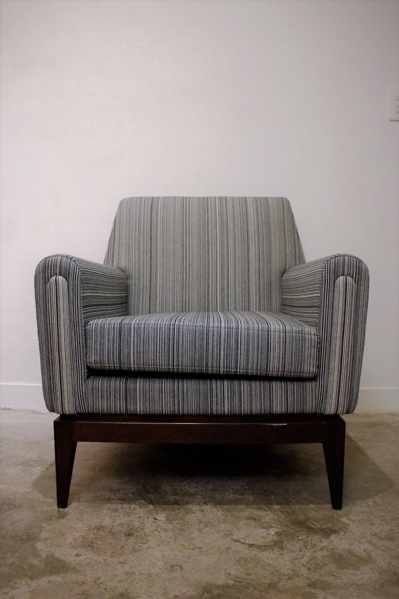 舊椅新生 男子漢 藍條紋 單人尖腳沙發 - 其他家具 - 木頭 藍色