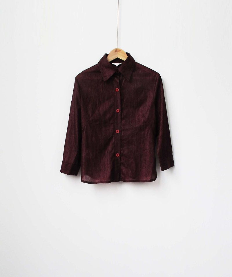 Wahr_ burgundy ruffle tops - Women's Shirts - Other Materials 