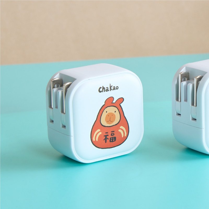 查高插畫好運達摩GaN 45W Type-C雙孔充電頭 - 科技小物 - 塑膠 多色