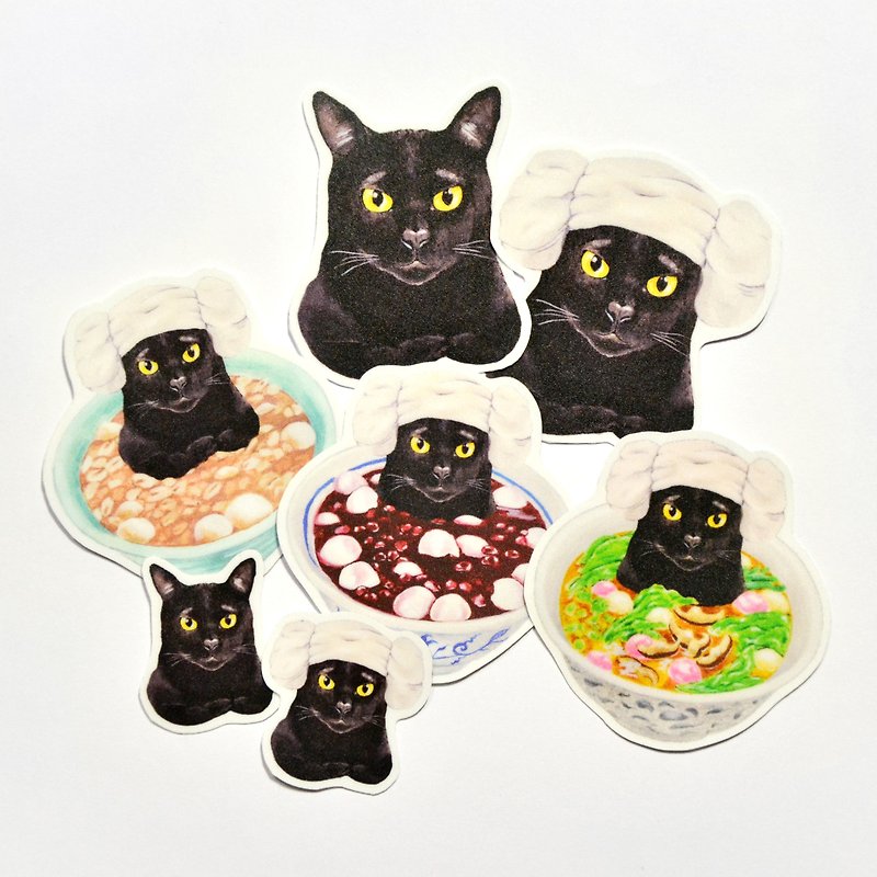 Leaflet Matte Waterproof Sticker-Black Cat Series - Stickers - Plastic Multicolor