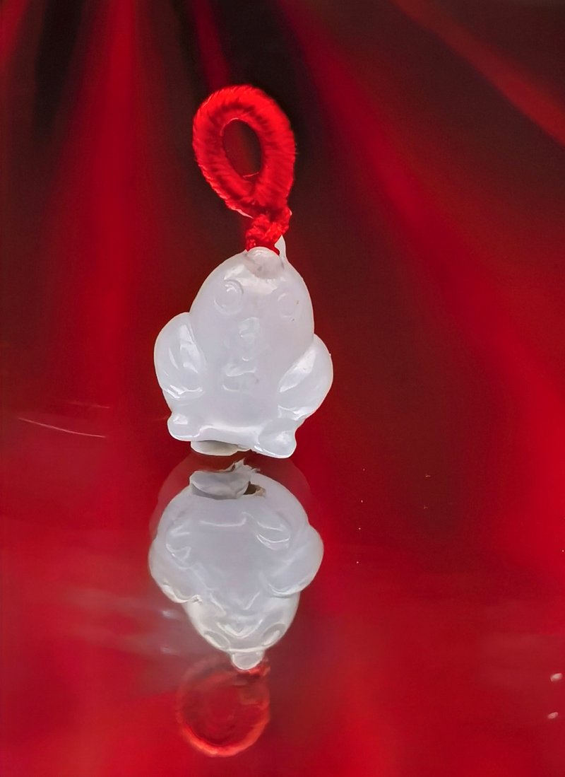 十二生肖系列 - (雞)翡翠吊墜配手編手繩 - 吊飾/掛飾 - 寶石 