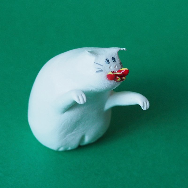 Fire cat - 公仔模型 - 黏土 白色