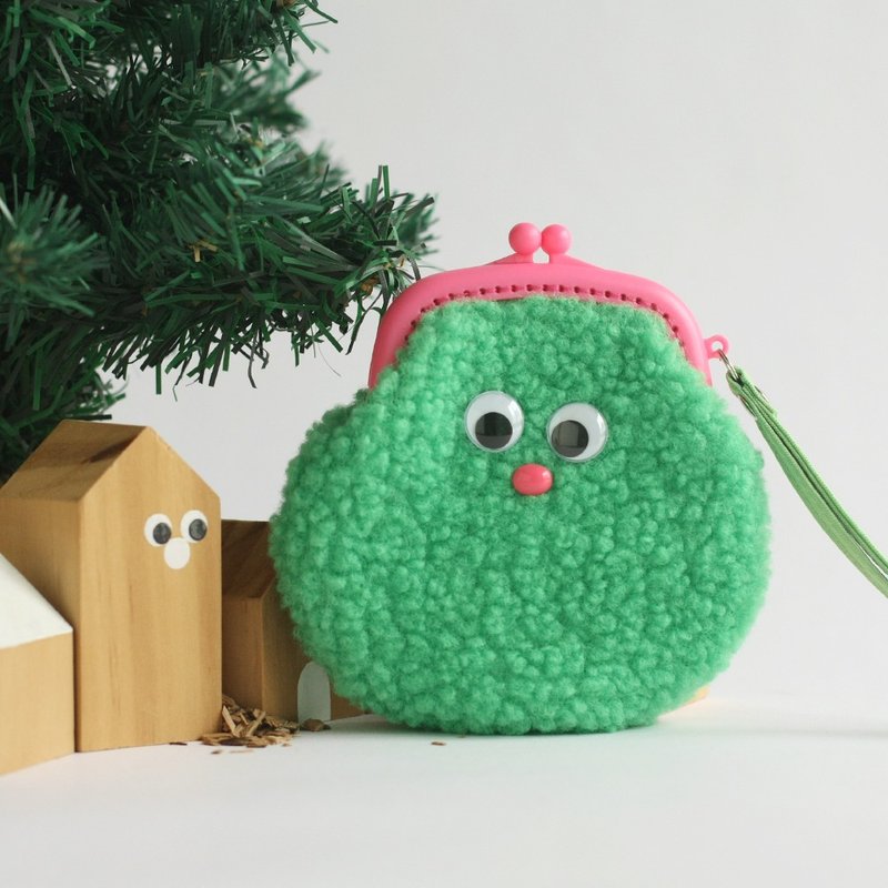 スウィートパイ もふもふモンスターのプラスチック口金コインネックポーチ - コインケース・小銭入れ - その他の素材 パープル