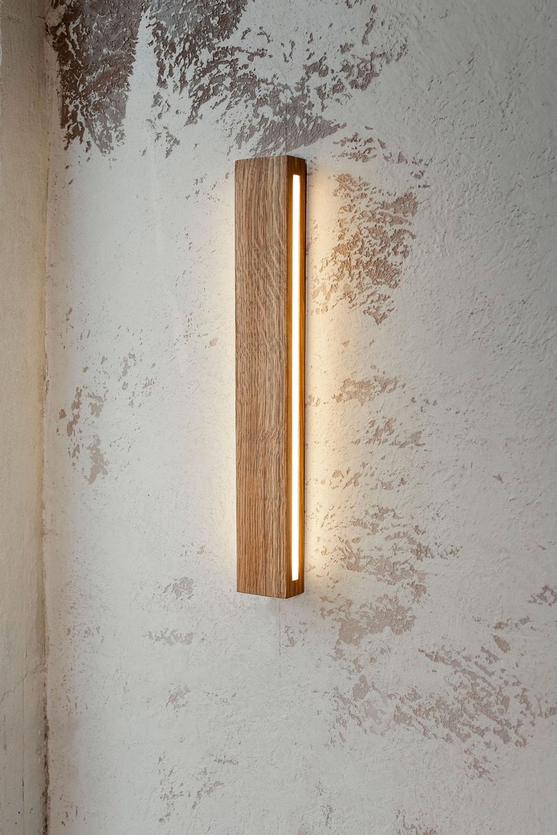 Linear Wall Sconce, Modern Wall Lamp, Wood Sconce, Led Sconce, Wall Light - 燈具/燈飾 - 木頭 