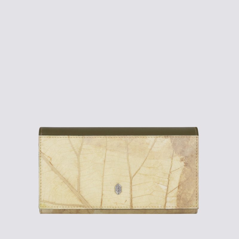 Vegan Fold-over Purse - Latte - 錢包/皮夾/長短夾 - 顏料 卡其色