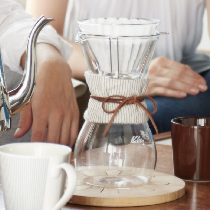 【Japan】Kalita│185 series wave hand pour glass pot combination (hand pour coffee equipment set) - Other - Other Materials Transparent