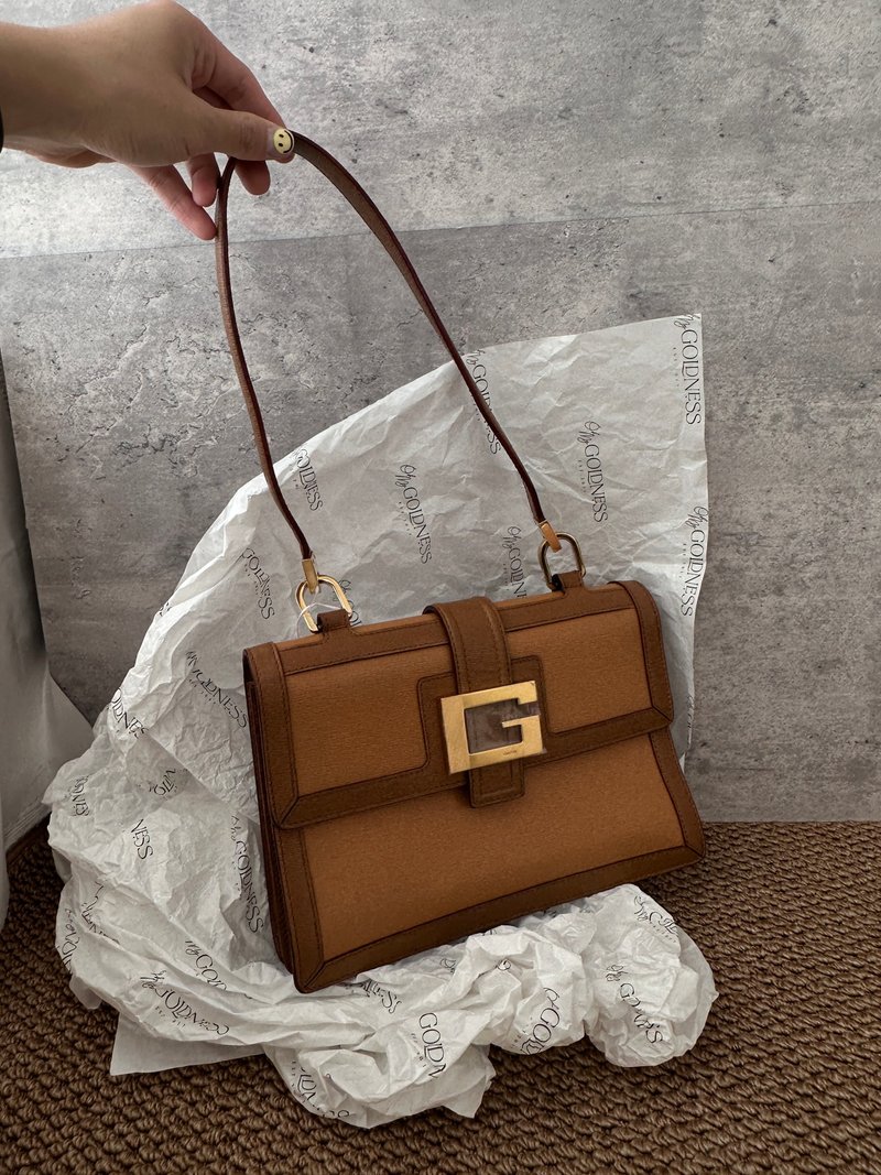 中古包 Gucci 古馳 焦糖色肩背包 - 手提包/手提袋 - 真皮 咖啡色