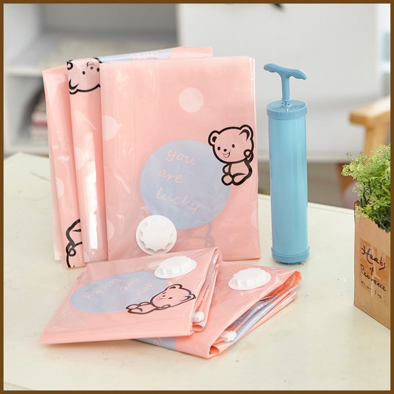 【ikloo】小熊真空壓縮袋加厚款(13件組) - 居家收納/收納盒/儲物盒 - 其他材質 