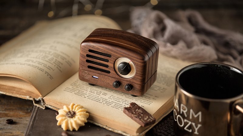 MUZEN OTR ウッド ビンテージ ステレオ ラジオ - ウォールナット - スピーカー - 木製 ブラウン