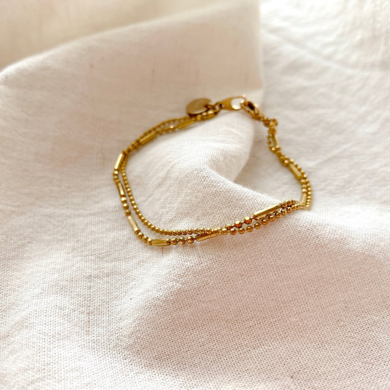 To love- Brass handmade bracelet - สร้อยข้อมือ - ทองแดงทองเหลือง สีทอง