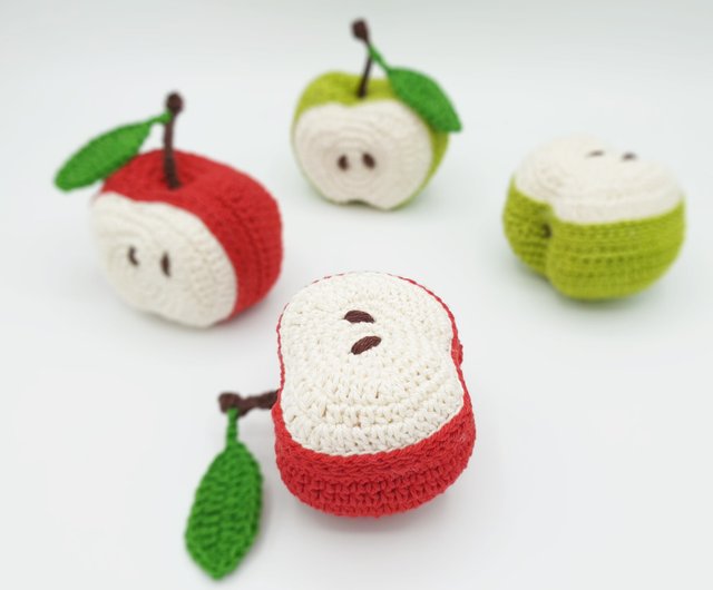 デジタル】半分のリンゴ |あみぐるみフルーツかぎ針編みパターン PDF