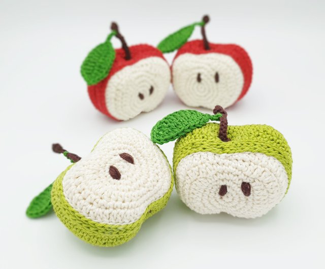 デジタル】半分のリンゴ |あみぐるみフルーツかぎ針編みパターン PDF