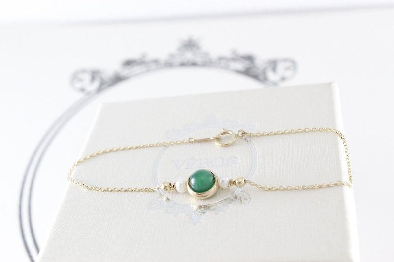 Lucky happiness full of green agate bracelet - Bracelets - Gemstone Green
