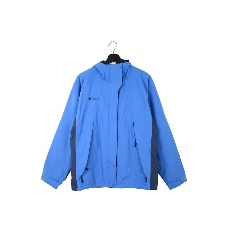 Back to Green :: Windbreaker Cotton Jacket Columbia Dodge Blue // Unisex // vintage outdoor (CO-12) - เสื้อโค้ทผู้ชาย - เส้นใยสังเคราะห์ 