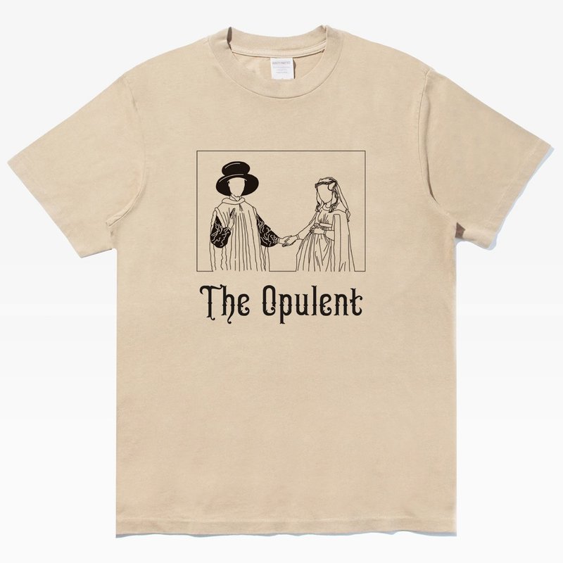 Opulent unisex Khaki t shirt - เสื้อยืดผู้ชาย - ผ้าฝ้าย/ผ้าลินิน สีกากี