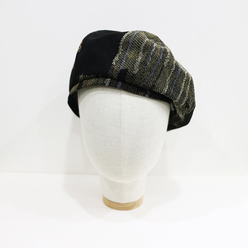 JOJA│ [Limited] Japan old Bubei Lei / SM Adjustable / beret / painter cap - Hats & Caps - Cotton & Hemp Black