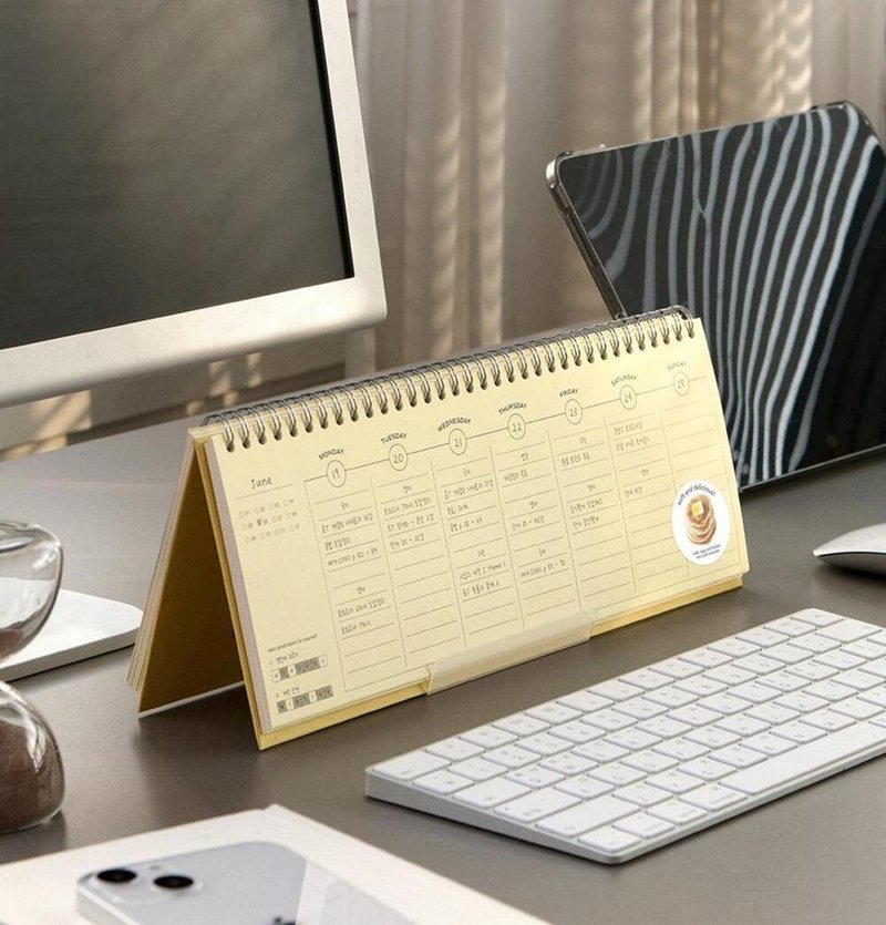 Iconic horizontal desktop coil weekly planner - สมุดบันทึก/สมุดปฏิทิน - กระดาษ หลากหลายสี