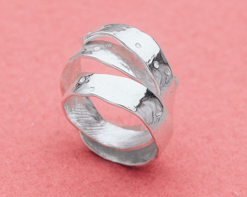Apple peel silver ring - Japanese fruits - Apple curling skin - แหวนทั่วไป - เงิน สีเงิน