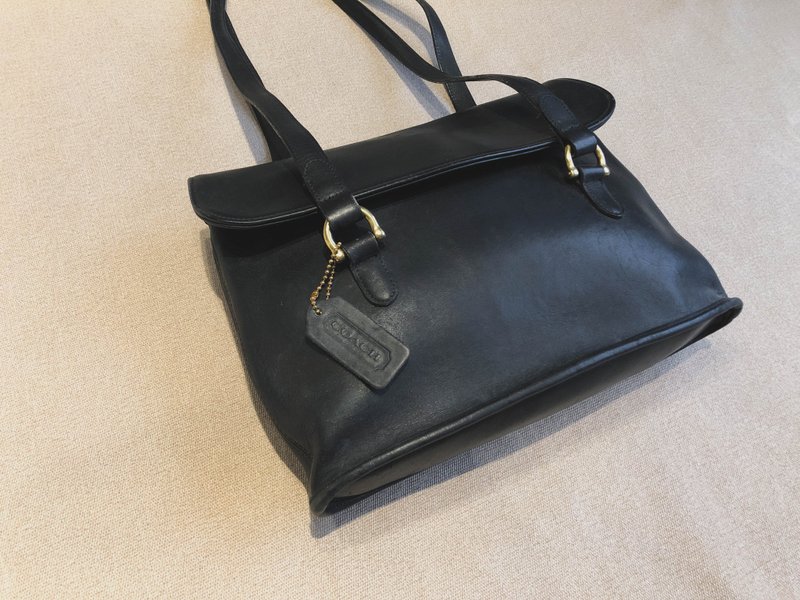 COACH VINTAGE 皮革包 肩背包 Made in USA - 側背包/斜背包 - 真皮 黑色