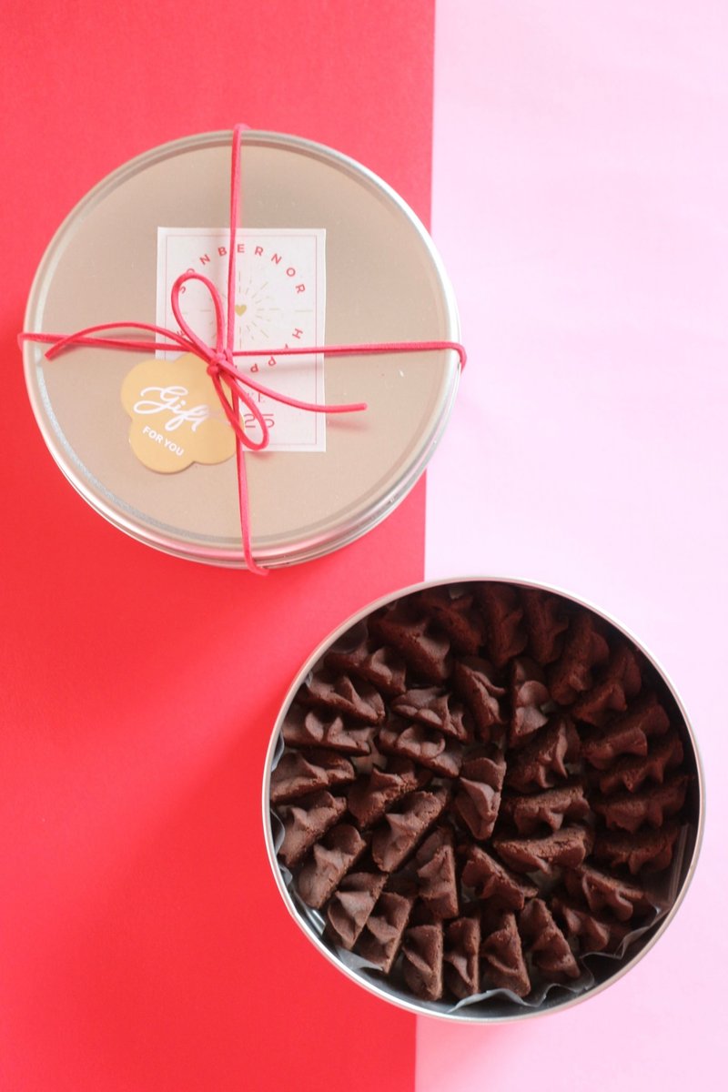 Sonbérnor-Happy thé Chocolate Cookies Tin Box Biscuits - Handmade Cookies - Fresh Ingredients 