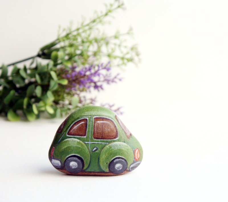 car stone painting - Other - Waterproof Material Green