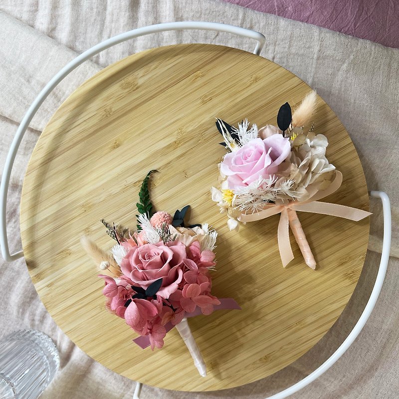 Sweet Joy Everlasting Flower Corsage-Sweet Pink Style - เข็มกลัด/ข้อมือดอกไม้ - พืช/ดอกไม้ 