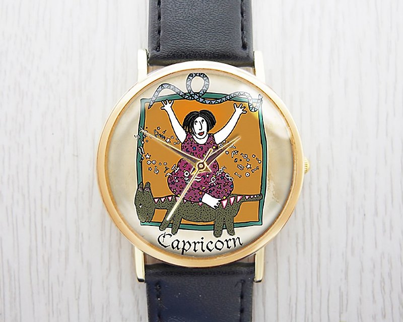 Capricorn-Ladies' Watches/Men's Watches/Unisex Watches/Accessories【Special U Design】 - นาฬิกาผู้หญิง - โลหะ สีนำ้ตาล