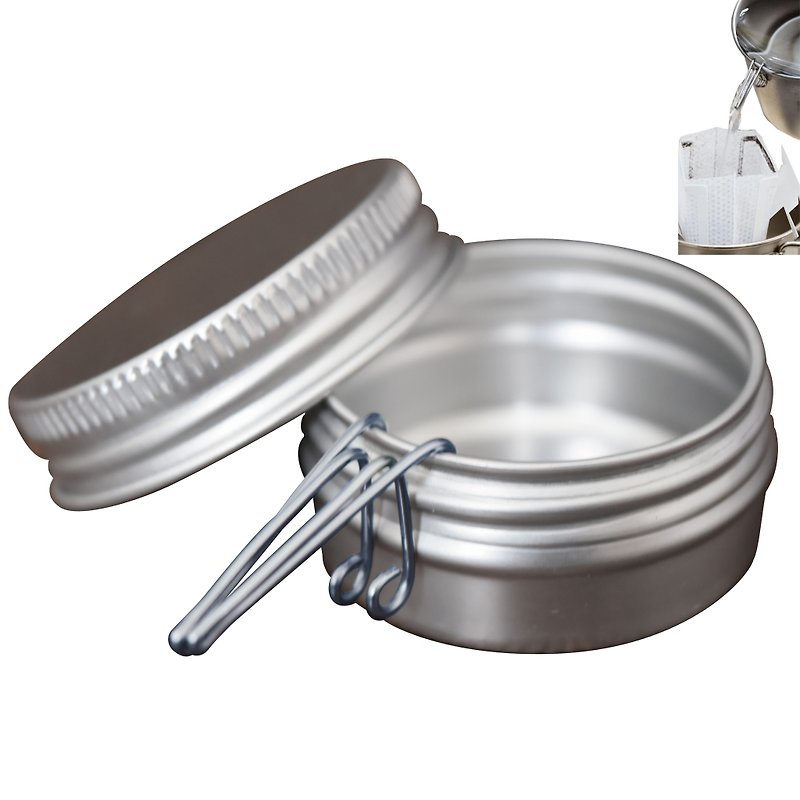 Driclip 2nd-T with aluminum case  made of titanium coffee drip spout - Camping Gear & Picnic Sets - Other Metals Silver