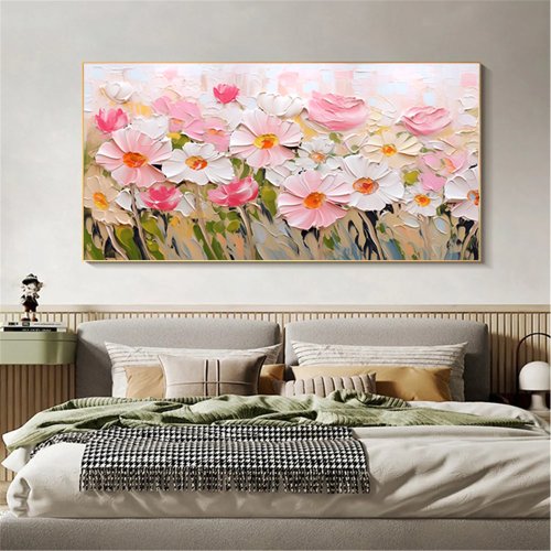 花言葉 ピンク 油絵/抽象画/オリジナルグッズ/装飾画/掛け絵 リビング