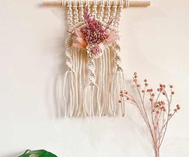マクラメ手作り織りドライフラワー壁掛け壁飾り ショップ Eileen Macrame 置物 Pinkoi