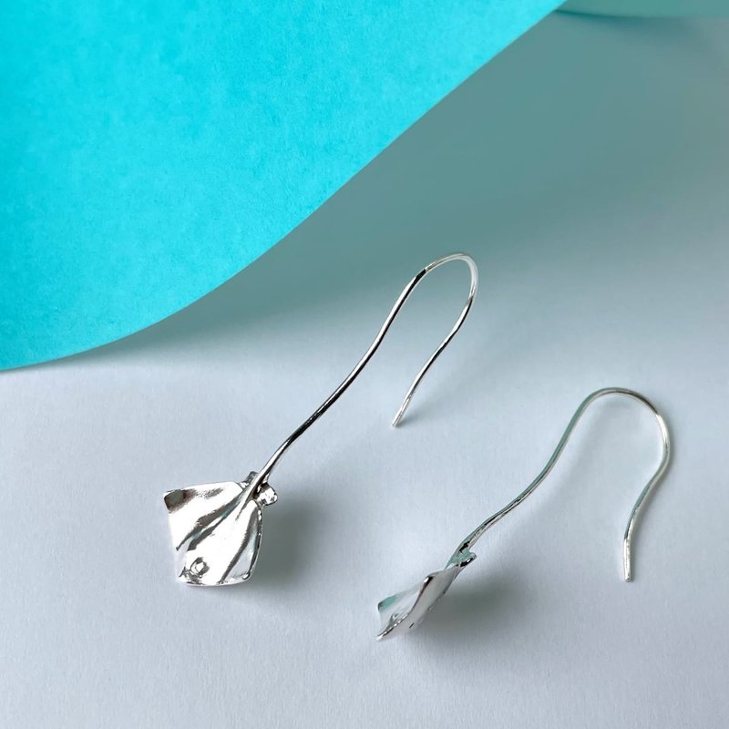 Stingray earrings - Earrings & Clip-ons - Sterling Silver Silver