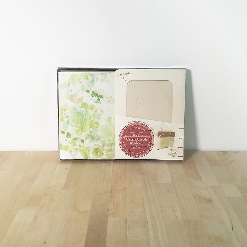 Rose Garden Edition Craftbook Maker (DIY Notebook / Bookbinding Kit) - Green / Lime - งานไม้/ไม้ไผ่/ตัดกระดาษ - กระดาษ สีเขียว