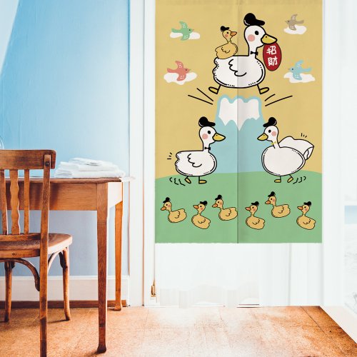 ビーズカーテン　ハート　アヒル ブスかわ幸運のアヒルのカーテン - ショップ Smoden Design のれん