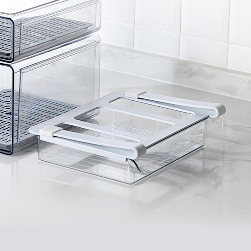 Japanese Frost Mountain hanging refrigerator storage box-3 pieces - Storage - Plastic Transparent