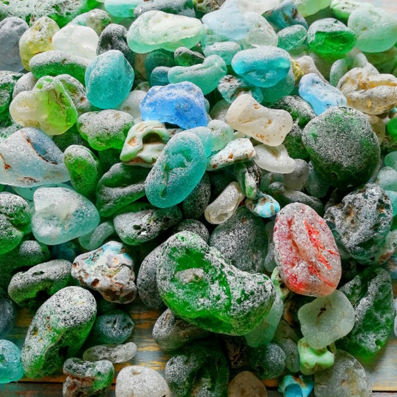 Bonfire Sea glass bulk for decor.Beach glass bulk.Real sea glass Craft quality - 陶藝/玻璃 - 玻璃 多色