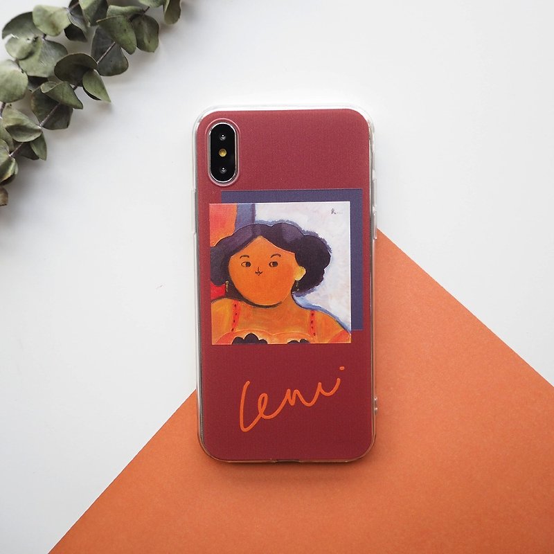 Miss Baozi running into the famous painting/iPhonex/Customized mobile phone case/Full package/Soft glue/Android(Samsung, HTC, Sony)/Original design - Phone Cases - Plastic Red