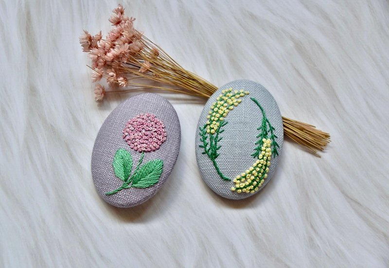 Novice Embroidery Material Pack - French Embroidery Buckle Brooch 2pcs - Knitting, Embroidery, Felted Wool & Sewing - Thread 