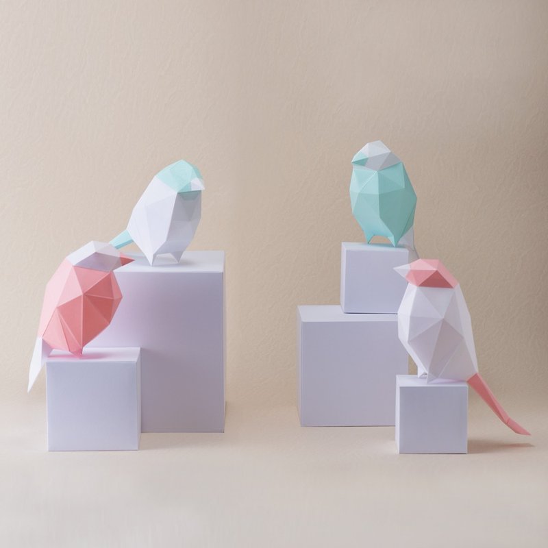 3D紙模型-DIY動手做-免裁剪-動物系列-鳥夥伴們(2隻1組)-擺飾拍照